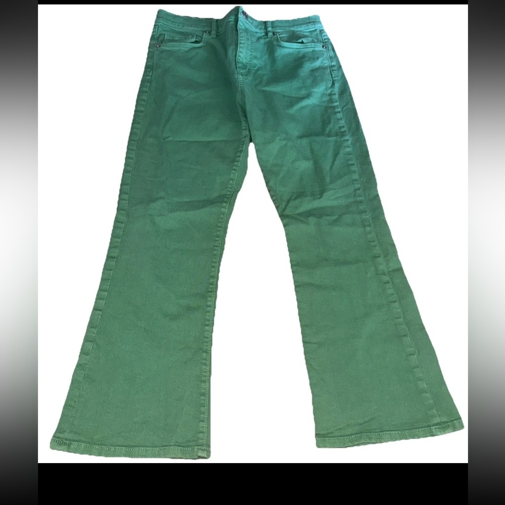 Loft Women Jeans Zip Solid Cotton Blend Green Size 4/27 Skinny